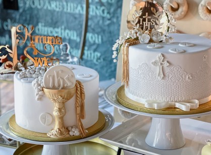 Torty i słodkie stoły na komunię świętą 